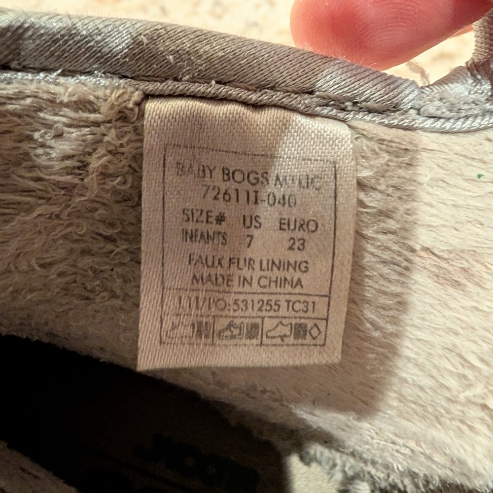 Silver Toddler Bogs Boots - Picture 8 of 10